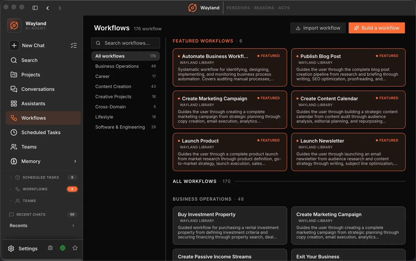Wayland workflows - guided from idea to outcome